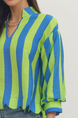 Cabana Crush Scallop Top Lime - Sugar Co.