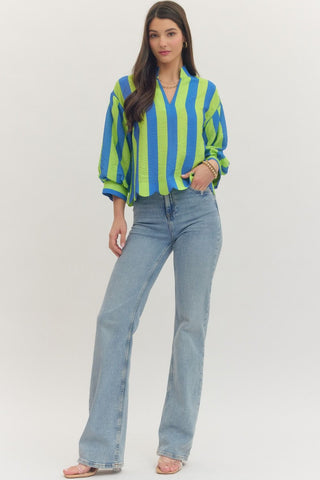 Cabana Crush Scallop Top Lime - Sugar Co.