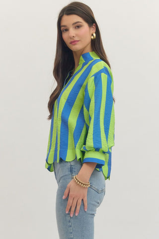 Cabana Crush Scallop Top Lime - Sugar Co.