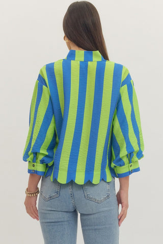 Cabana Crush Scallop Top Lime - Sugar Co.
