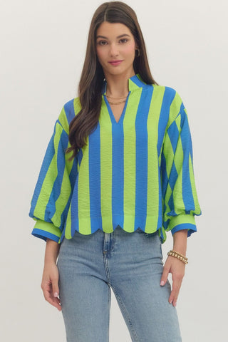 Cabana Crush Scallop Top Lime - Sugar Co.