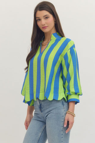 Cabana Crush Scallop Top Lime - Sugar Co.