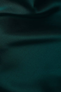 HIGH COWL NECK HALTER SATIN TOP: HUNTER GREEN