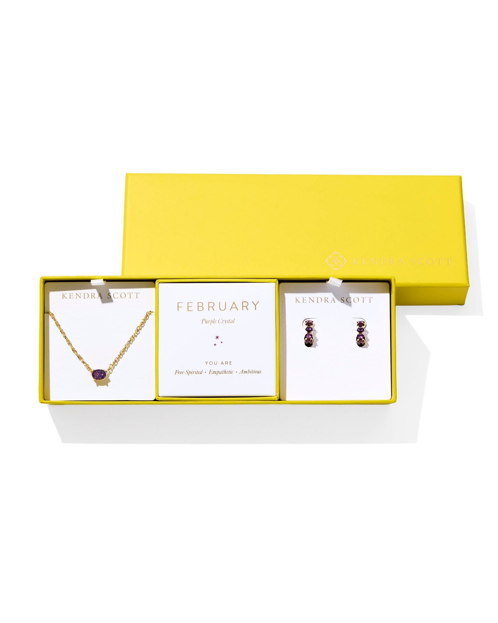 Cailin Birthstone Gift Set Febuary Purple Crystal