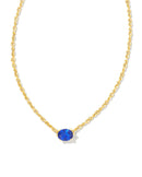 Cailin Crystal Pendant Necklace in Gold & Blue - Sugar Co.