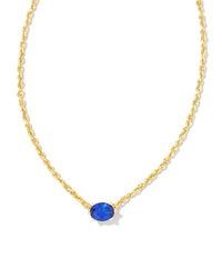 Cailin Crystal Pendant Necklace in Gold & Blue