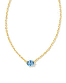 Cailin Crystal Pendant Necklace in Gold & Blue Violet - Sugar Co.