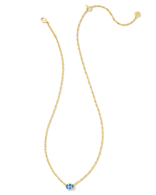 Cailin Crystal Pendant Necklace in Gold & Blue Violet - Sugar Co.