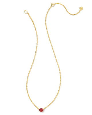 Cailin Crystal Pendant Necklace in Gold & Burgundy - Sugar Co.