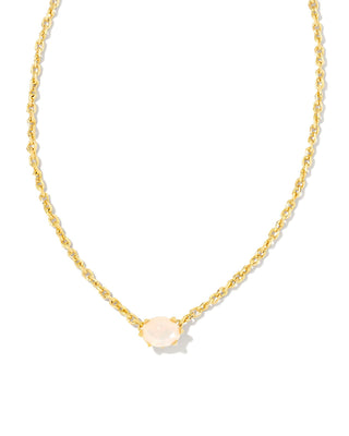 Cailin Crystal Pendant Necklace in Gold & Champagne Opal - Sugar Co.