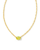 Cailin Crystal Pendant Necklace in Gold & Peridot - Sugar Co.