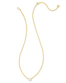 Cailin Crystal Pendant Necklace in Gold & White Crystal - Sugar Co.