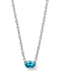 Cailin Crystal Pendant Necklace in Silver & Aqua