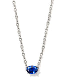 Cailin Crystal Pendant Necklace in Silver & Blue - Sugar Co.