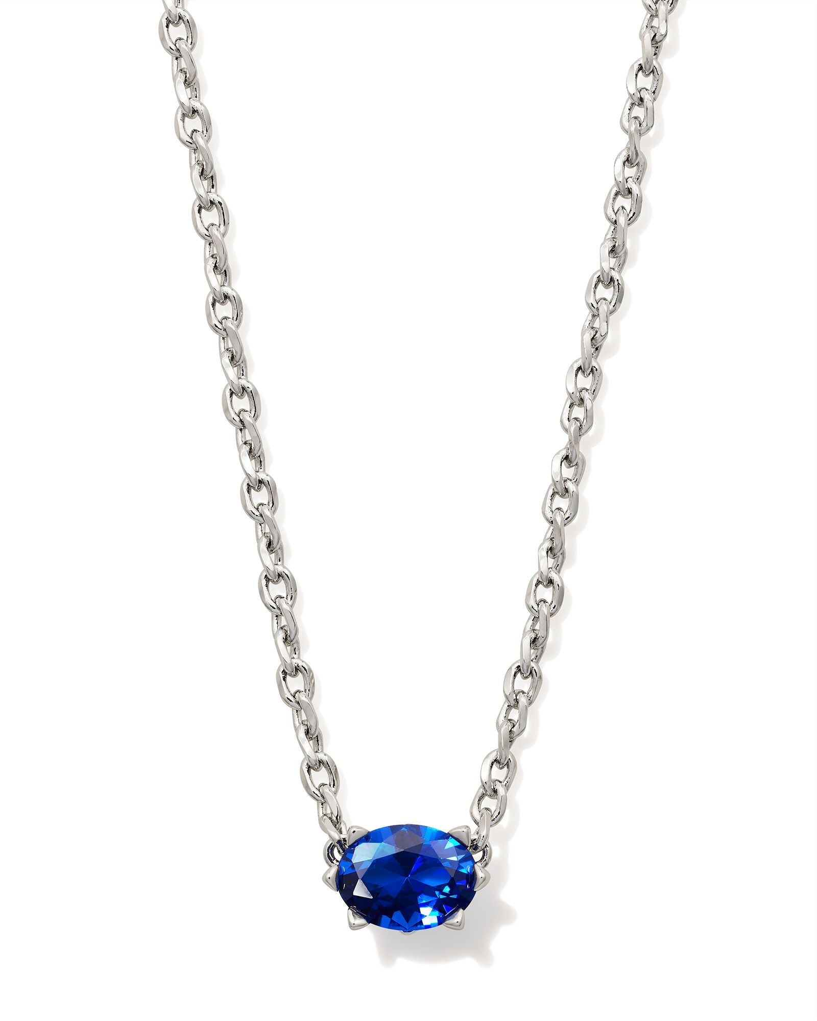 Cailin Crystal Pendant Necklace in Silver & Blue