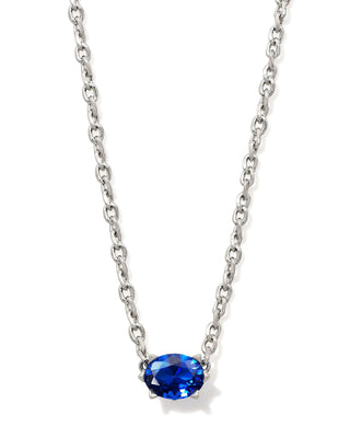 Cailin Crystal Pendant Necklace in Silver & Blue - Sugar Co.