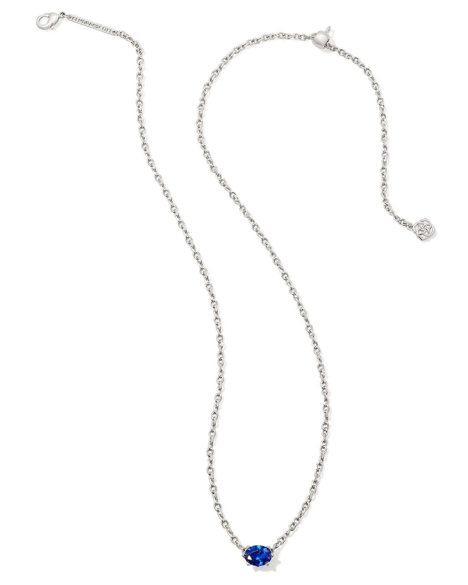 Cailin Crystal Pendant Necklace in Silver & Blue