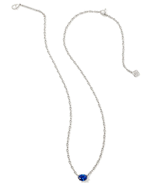 Cailin Crystal Pendant Necklace in Silver & Blue - Sugar Co.