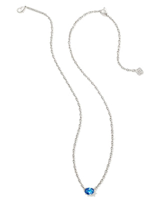 Cailin Crystal Pendant Necklace in Silver & Blue Violet - Sugar Co.