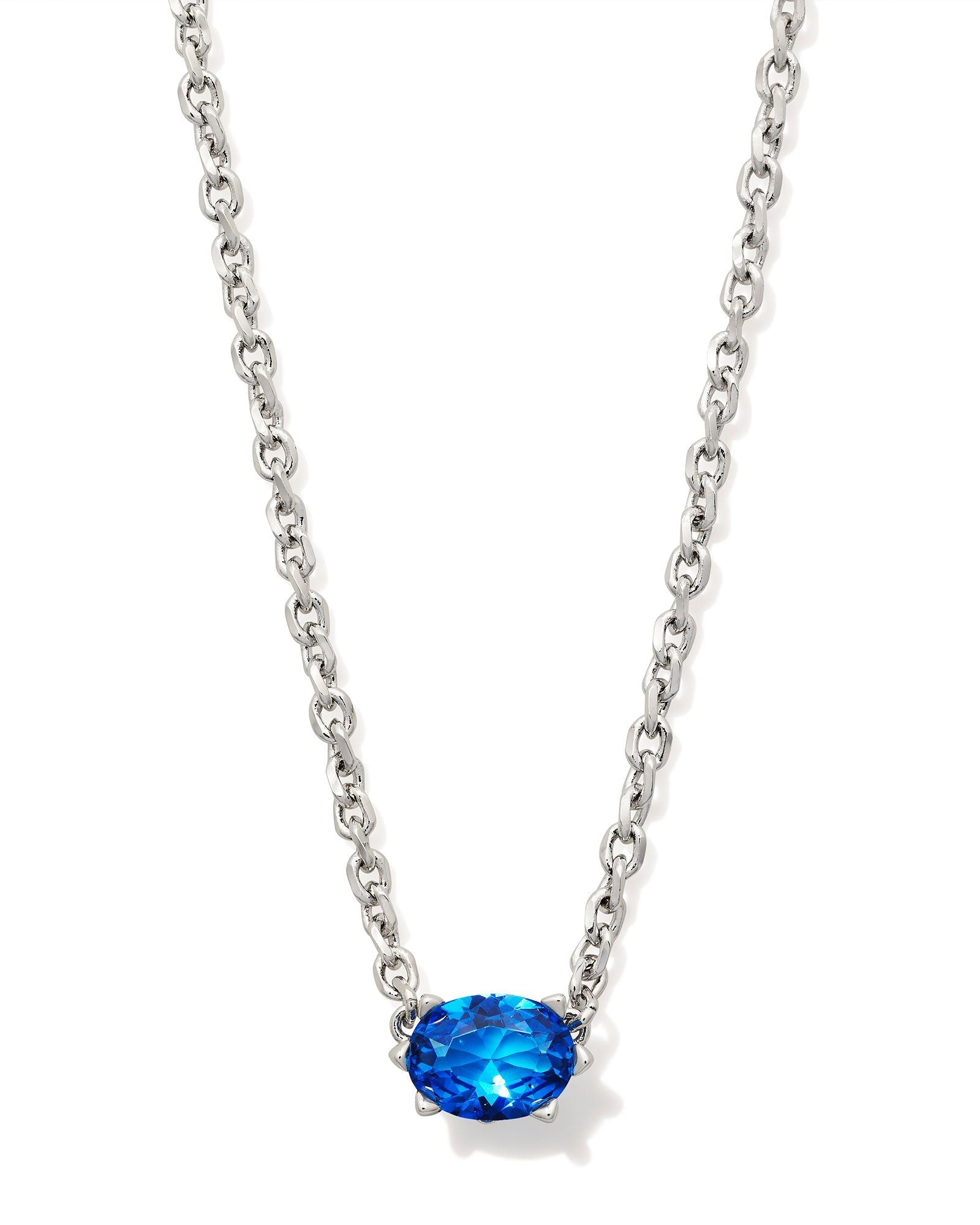 Cailin Crystal Pendant Necklace in Silver & Blue Violet