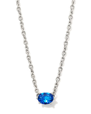 Cailin Crystal Pendant Necklace in Silver & Blue Violet - Sugar Co.