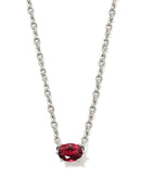 Cailin Crystal Pendant Necklace in Silver & Burgundy - Sugar Co.