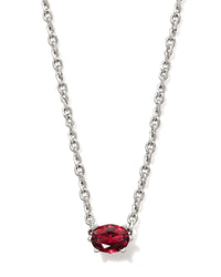 Cailin Crystal Pendant Necklace in Silver & Burgundy