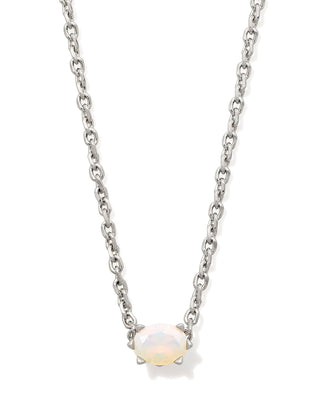 Cailin Crystal Pendant Necklace in Silver & Champagne Opal - Sugar Co.