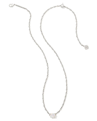 Cailin Crystal Pendant Necklace in Silver & Champagne Opal - Sugar Co.