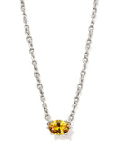 Cailin Crystal Pendant Necklace in Silver & Golden Yellow - Sugar Co.