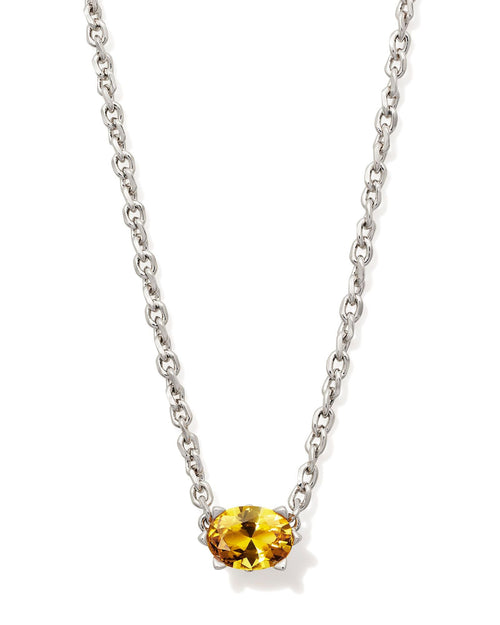 Cailin Crystal Pendant Necklace in Silver & Golden Yellow - Sugar Co.