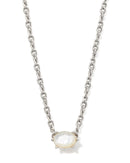 Cailin Crystal Pendant Necklace in Silver & Ivory Mother of Pearl - Sugar Co.