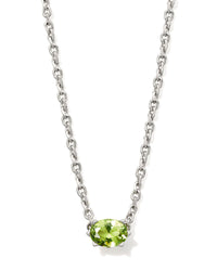 Cailin Crystal Pendant Necklace in Silver & Peridot