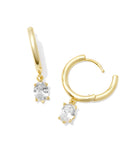 Cailin Single Stone Huggie Earrings Gold - Sugar Co.