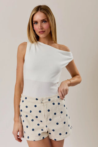 Capri One - Shoulder Knit White - Sugar Co.