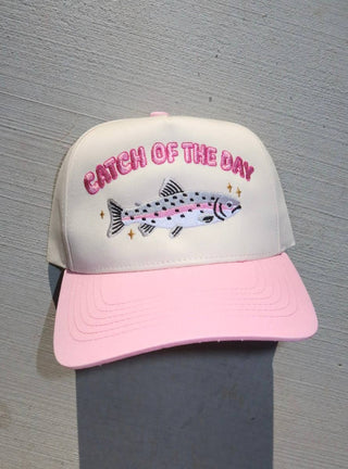 Catch Of The Day Hat : Pink/ Beige - Sugar Co.