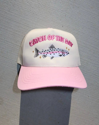 Catch Of The Day Hat : Pink/ Beige - Sugar Co.