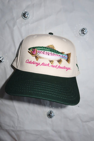 Catching Fish Not Feelings Trucker Hat  - Sugar Co.