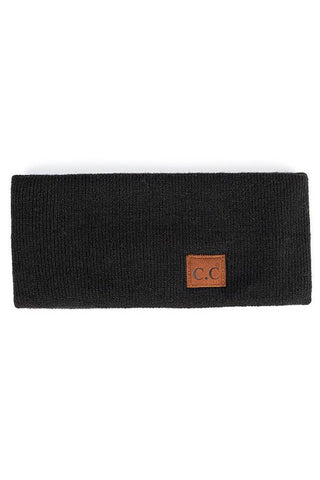 C.C Heather Knit Plain Head Wrap: Black - Sugar Co.