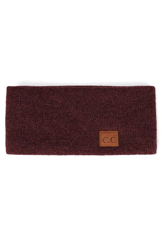 C.C Heather Knit Plain Head Wrap: Black - Sugar Co.