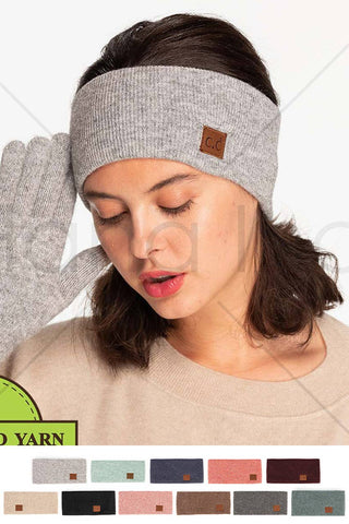 C.C Heather Knit Plain Head Wrap: Black - Sugar Co.