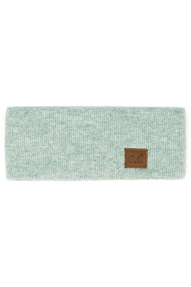 C.C Heather Knit Plain Head Wrap: Mint