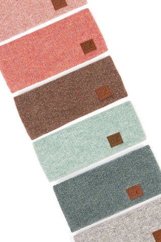 C.C Heather Knit Plain Head Wrap: Mint - Sugar Co.
