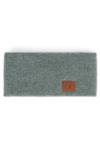 C.C Heather Knit Plain Head Wrap: Mint - Sugar Co.