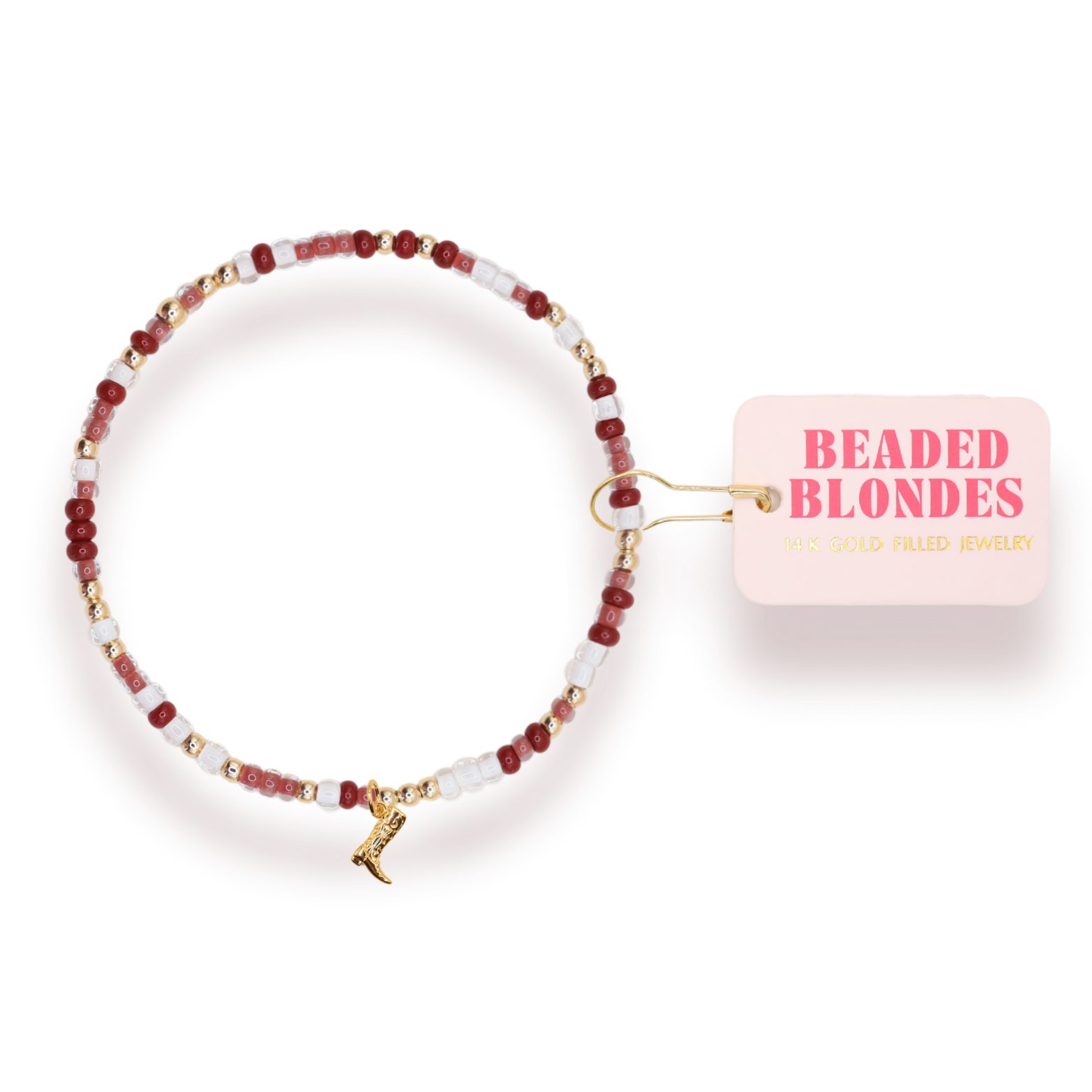 Boot Charm Sprinkle Bracelet: Standard 6.75 inch