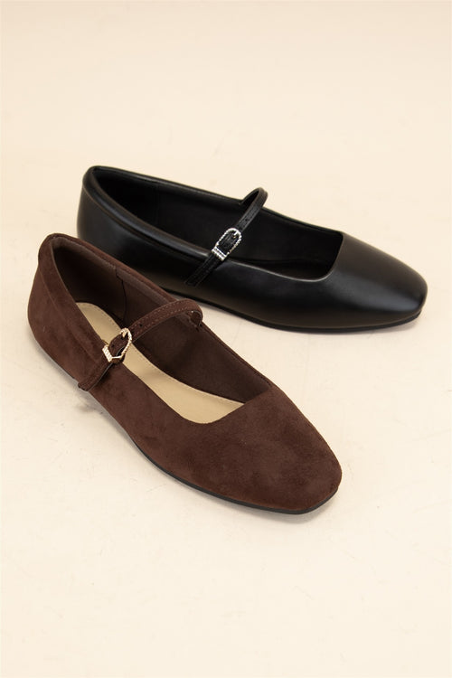 Autumn Belle Mary Jane Flats Black