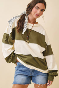 Everyday Panel Long Sleeve Top: Pineapple Navy