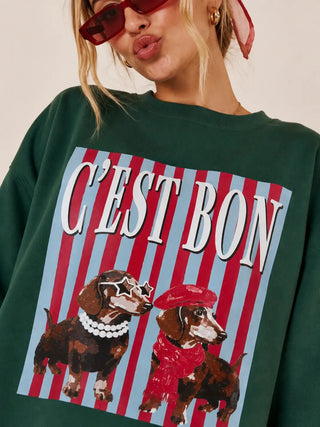 C’est Bon Dachshund Sweatshirt - Sugar Co.