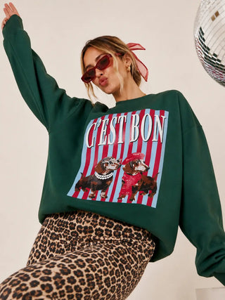 C’est Bon Dachshund Sweatshirt - Sugar Co.