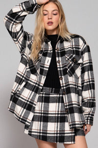 Luxe Plaid Wool Jacket Black